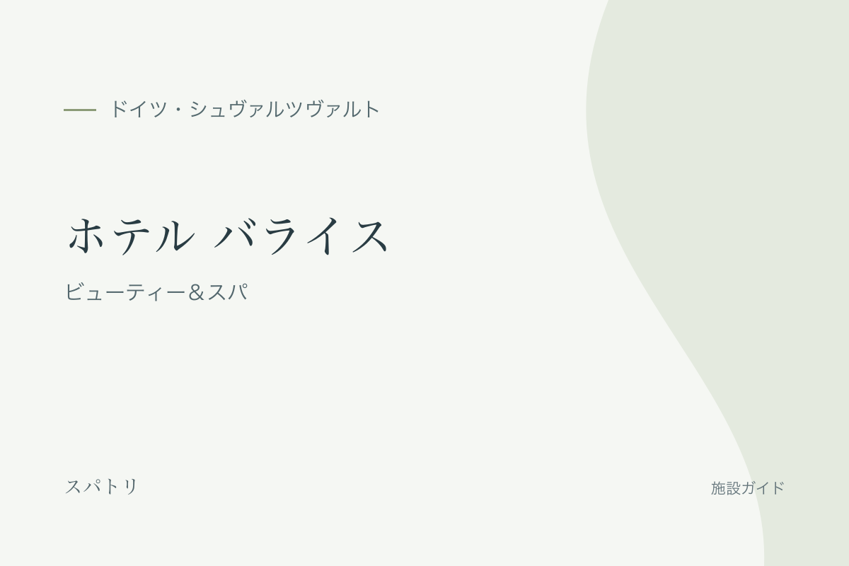 ホテル バライス|バライス ビューティー&スパの施設名入り紹介カード(施設写真ではありません)